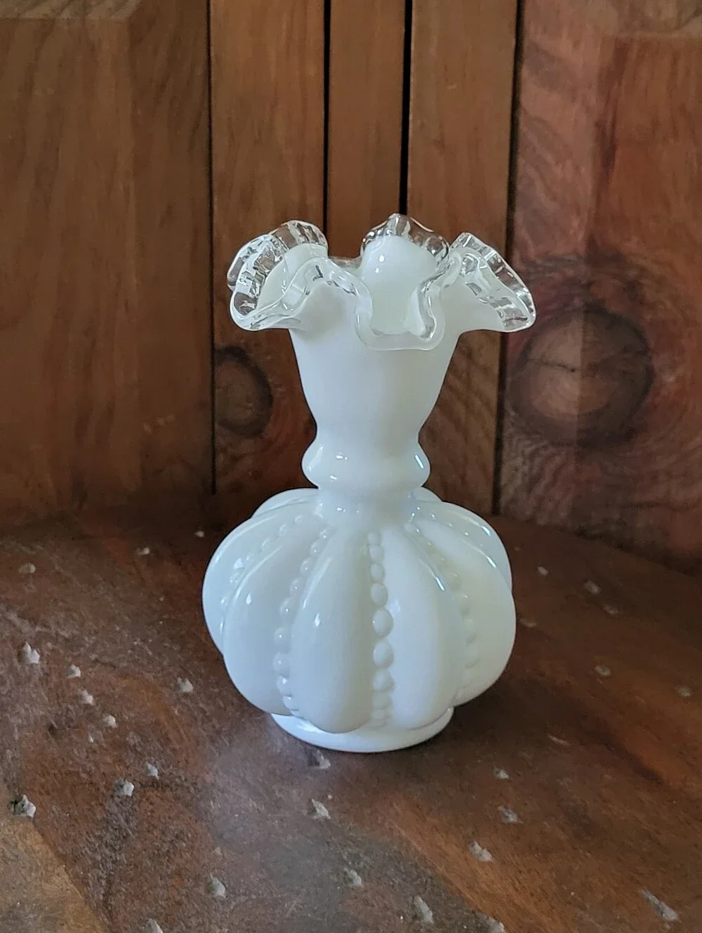 Fenton Beaded Melon Vase